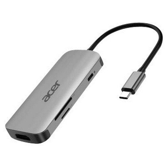 Acer 7in1 Type C ключ: 1 x HDMI, 3 x USB3.2, 1 x SD/TF, 1 x PD, до 5Gbps Скорост на предаване на данни