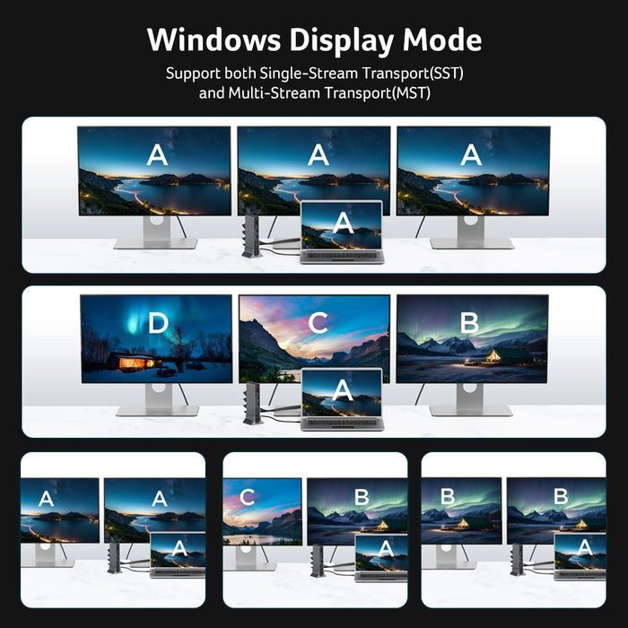 Универсална докинг станция Acer Type C 15в1, 2 x HDMI 4K@60Hz, 1 x DP 8k@30Hz, 5 x USB A, 1 x USB C, 1 x RJ45, 1x SD /Micro SD, 1 x TF, 1 x Аудио 3.5 мм жак, Windows, ChromeOS, macOS, Сив