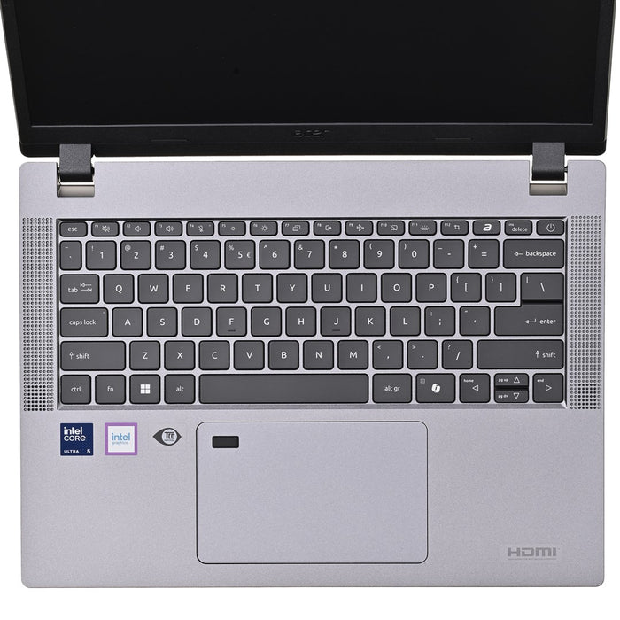 Acer TravelMate P2 TMP214-75-G3-TCO Ultra 5 125H 14" WUXGA IPS 300 нита AG 16GB DDR5 5600 512GB SSD Intel Arc Graphics WLAN + Bluetooth LAN 1080p уеб камера 65Wh FpR SCa Windows 11 Pro Стоманено сив 3-годишна гаранция на място