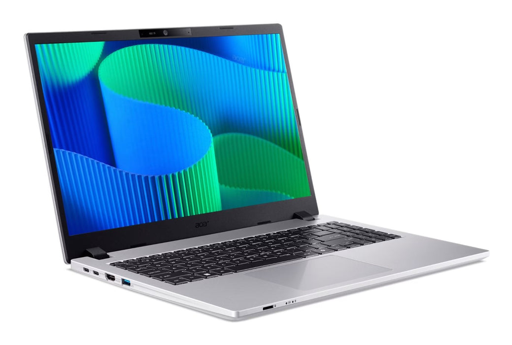 Лаптоп Acer TravelMate P2 TMP215-55-TCO с Intel Core 5 120U, 39.6 см (15.6"), Full HD, 16 GB DDR5-SDRAM, 512 GB SSD, Wi-Fi 6E (802.11ax), Windows 11 Pro, сребрист, нов, преопакован