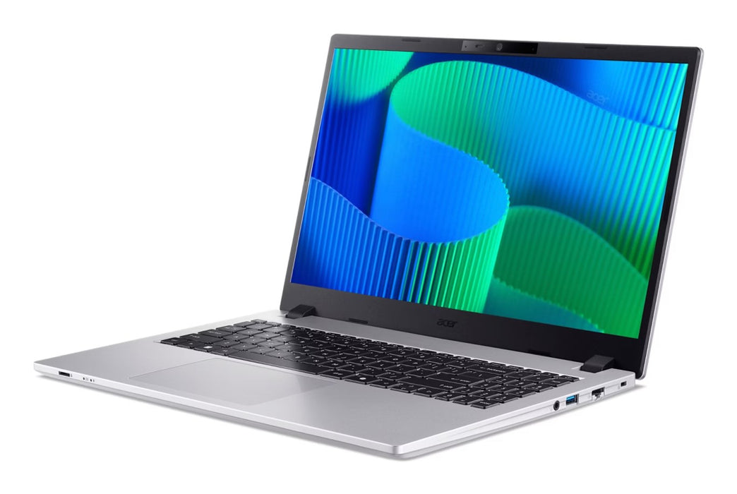 Лаптоп Acer TravelMate P2 TMP215-55-TCO с Intel Core 5 120U, 39.6 см (15.6"), Full HD, 16 GB DDR5-SDRAM, 512 GB SSD, Wi-Fi 6E (802.11ax), Windows 11 Pro, сребрист, нов, преопакован