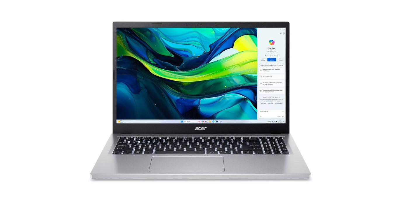 Acer AG15-21PT-R5GQ Ryzen 5 7520U 15.6" FHD Touch AG 8GB LPDDR5 SSD512 BT Win11 Pure Silver (РЕОПАКОВАН) 2 години Нов, преопакован/Преопакован
