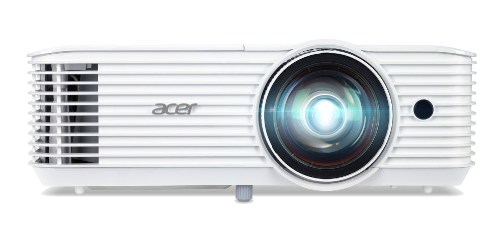 Проектор Acer S1286H, DLP, късофокусен, XGA (1024x768), 3500 ANSI лумена, 20000:1, 3D, HDMI, VGA, RCA, аудио вход, аудио изход, VGA изход, DC изход (5V/1A, USB-A), високоговорител 16W, Bluelight Shield, 3,1 kg, бял
