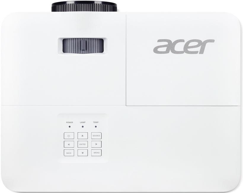 Проектор Acer H5386BDi, DLP, WXGA (1280 x 720), 5000 ANSI лумена, 20000:1, 3D, включен безжичен ключ, HDMI, VGA, RS-232, аудио вход, RCA, Wifi, високоговорител 3W, чанта, 2,75 кг, бял