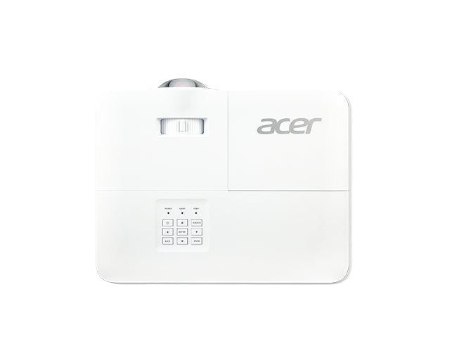 Проектор Acer H6518STi, DLP, късофокусен, 1080p (1920x1080), 3500 ANSI лумена, 10000:1, 3D ready, 2xHDMI, VGA вход, аудио вход/изход, DC изход (5V/1A, USB тип A), RS232, високоговорител 3W, бял + Acer T82-W01MW 82.5"