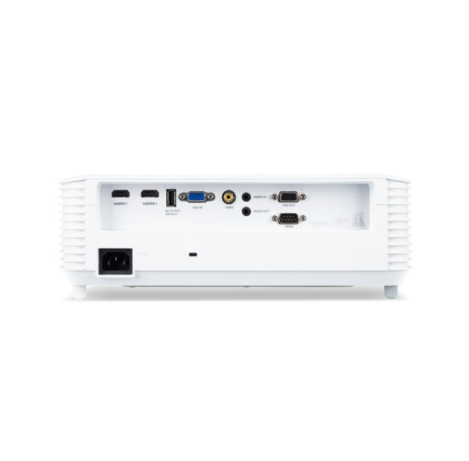 Проектор Acer S1387, DLP, късофокусен, WXGA (1280x800), 4000 ANSI лумена, 20 000:1 динамично черно, HDMI 3D Ready, 2" HDMI (1.4b), DC изход (5V/1A, USB-A), RS232, високоговорител 16W, защита от синя светлина, 3.1 кг, 3 години, бял