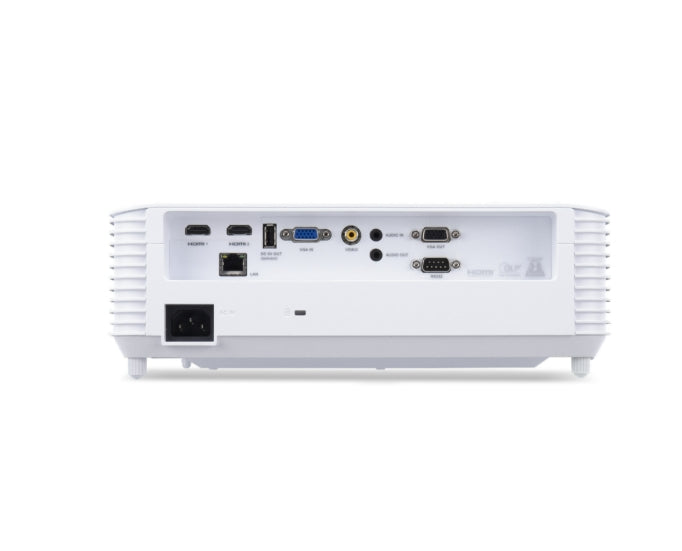 Проектор Acer S1387n, DLP, късофокусен 0.5, WXGA (1280x800), 4000 ANSI Lum, 20 000:1, 1x Zoom, 2x HDMI (1.4b), компонентно видео (D-sub), PC Audio 3.5mm, RCA, DC изход (5V/1A, USB-A), RG-45, RS232, високоговорител 16W, 3.1 kg, 3Y, бял