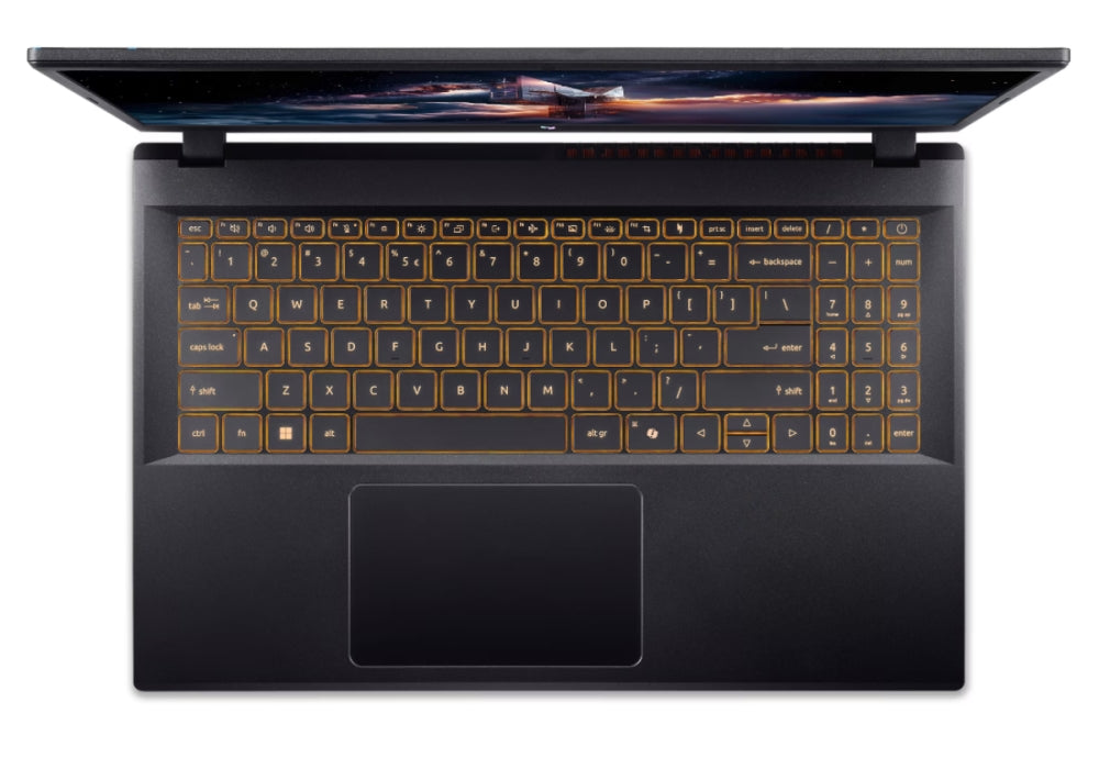 Acer Nitro V 15, ANV15-52-59ZT, Intel Core i5-13420H (8C/12T, до 4.7GHz, 12MB), 15.6" FHD IPS (1920x1080), 165Hz, 16GB DDR5 (1 свободен слот), 512GB PCIe NVMe SSD, NVIDIA GeForce RTX 3050 6GB GDDR6, Wi-Fi AX, BT 5.2, HD камера, подсветка на клавиатурата,