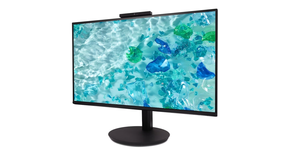 Acer Vero CB242YD6bmiprcx, 23.8'' FHD (1920x1080) IPS, ZeroFrame, 120Hz, 1ms(VRB), 250nits, VGA, HDMI, DP, високоговорители, аудио вход/изход, регулируема уеб камера 5M/микрофонен масив, AdaptiveSync, енергийна ефективност клас B, TCO черен, 3Y
