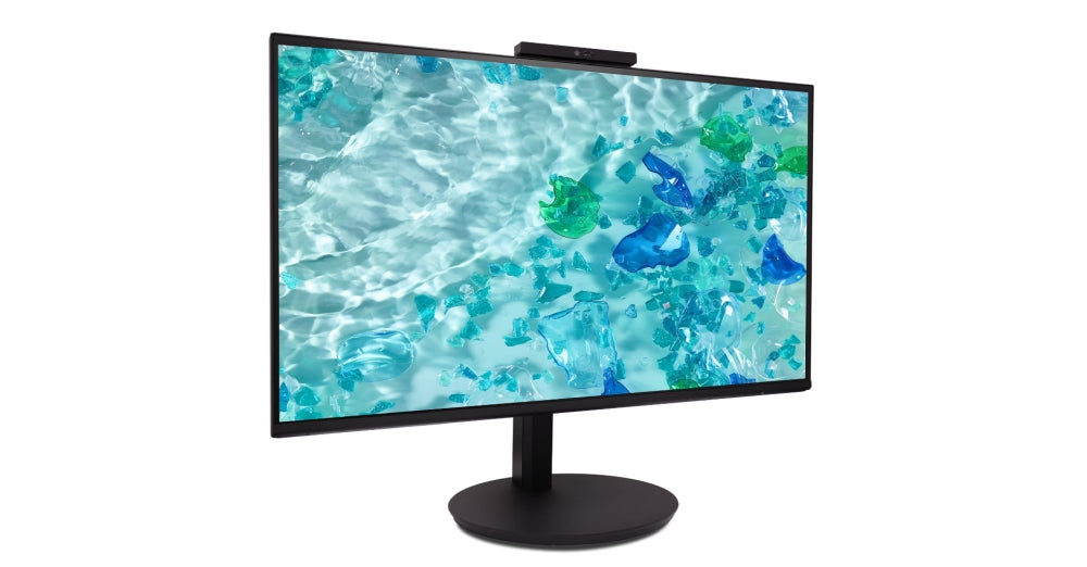 Acer Vero CB242YD6bmiprcx, 23.8'' FHD (1920x1080) IPS, ZeroFrame, 120Hz, 1ms(VRB), 250nits, VGA, HDMI, DP, високоговорители, аудио вход/изход, регулируема уеб камера 5M/микрофонен масив, AdaptiveSync, енергийна ефективност клас B, TCO черен, 3Y