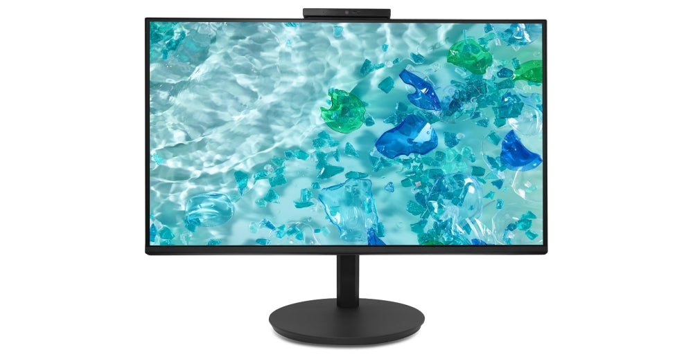 Acer Vero CB242YD6bmiprcx, 23.8'' FHD (1920x1080) IPS, ZeroFrame, 120Hz, 1ms(VRB), 250nits, VGA, HDMI, DP, високоговорители, аудио вход/изход, регулируема уеб камера 5M/микрофонен масив, AdaptiveSync, енергийна ефективност клас B, TCO черен, 3Y