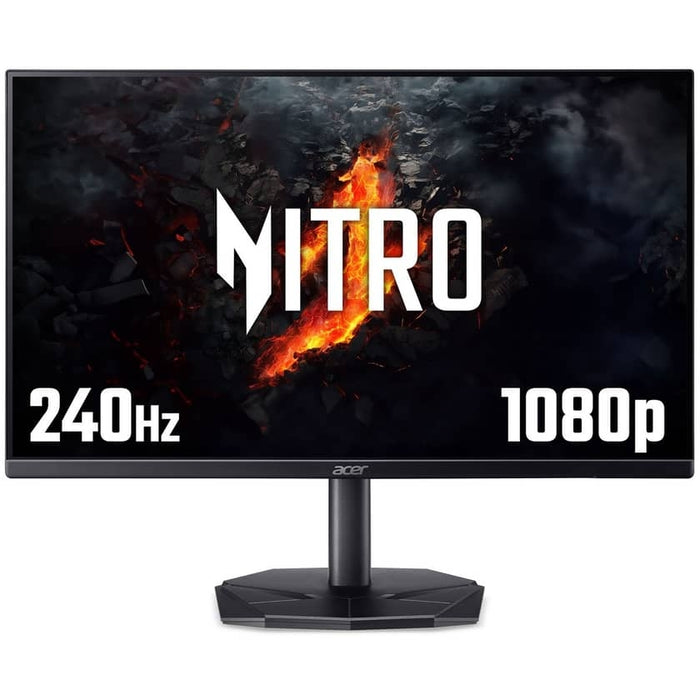 Acer Nitro KG240YW3bmiipx, 23.8'', FHD (1920X1080) IPS, ZeroFrame, FreeSync Premium 240Hz, 1ms/0.5ms GTG, 100M:1, 250nits, 99% sRGB, 2xHDMI, DP, аудио изход, наклон, Vesa, черен