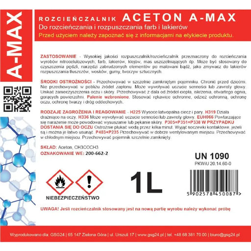 Ацетонов разредител A-MAX 1l