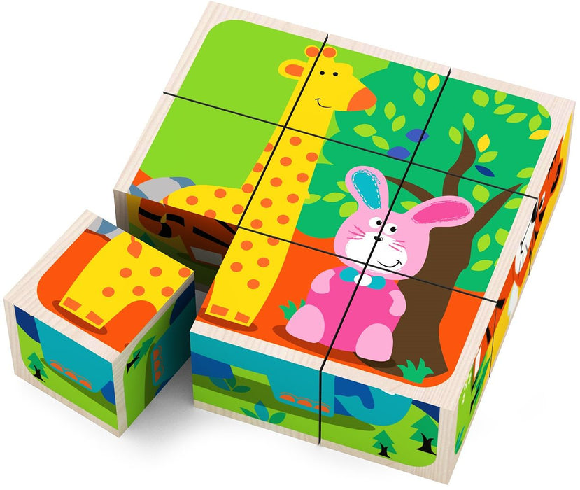 Дървени кубчета Acool Toy - Животни