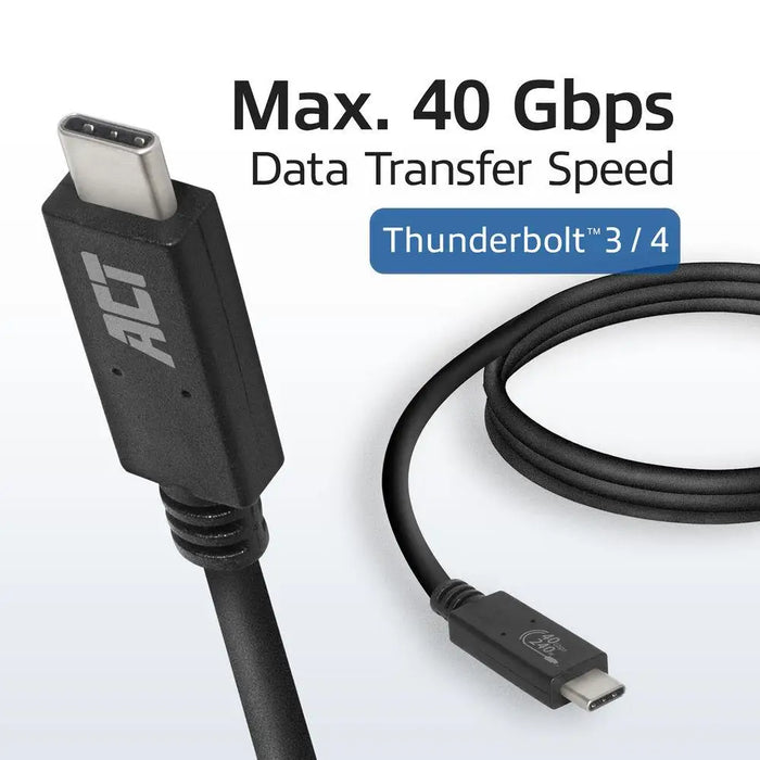 ACT Кабел USB-C - USB-C 0.8 м / USB4 40Gbps 240W