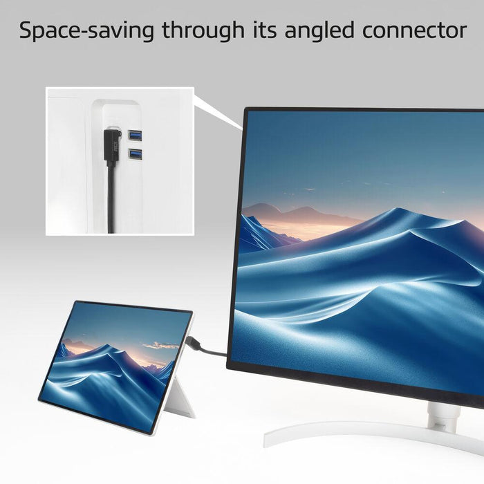 ACT Кабел USB-C 10Gbps, 60W, 0.5м, конектори на 90&deg; up/down angled