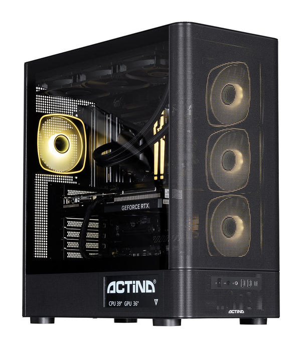 Actina 5901443440246 Персонален компютър AMD Ryzen™ 9 9900X3D 32 GB DDR5-SDRAM 1 TB SSD NVIDIA GeForce RTX 5070 Ti Windows 11 Home Midi Tower Черен