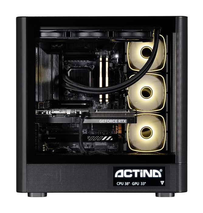 Actina 5901443440260 Персонален компютър AMD Ryzen™ 7 9850X3D 32 GB DDR5-SDRAM 2 TB SSD NVIDIA GeForce RTX 5090 Windows 11 Home Midi Tower Черен