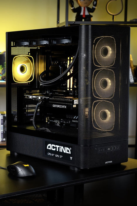 Actina 5901443440260 Персонален компютър AMD Ryzen™ 7 9850X3D 32 GB DDR5-SDRAM 2 TB SSD NVIDIA GeForce RTX 5090 Windows 11 Home Midi Tower Черен