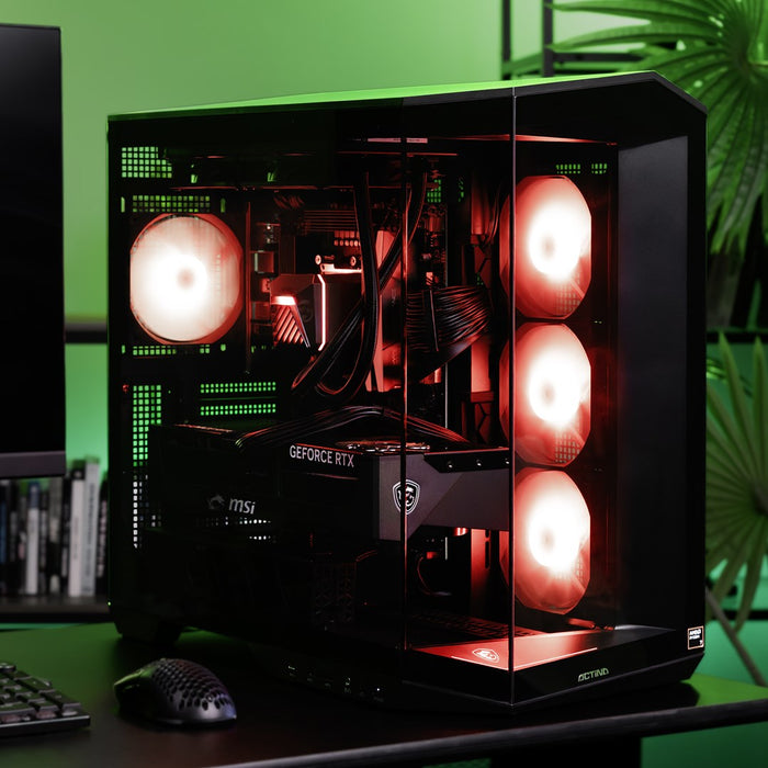 Actina 5901443428336 Персонален компютър AMD Ryzen™ 7 9800X3D 32 GB DDR5-SDRAM 2 TB SSD NVIDIA GeForce RTX 5090 Windows 11 Home Midi Tower Черен