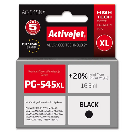 Activejet AC-545NX мастило (заместител за Canon PG-545XL;