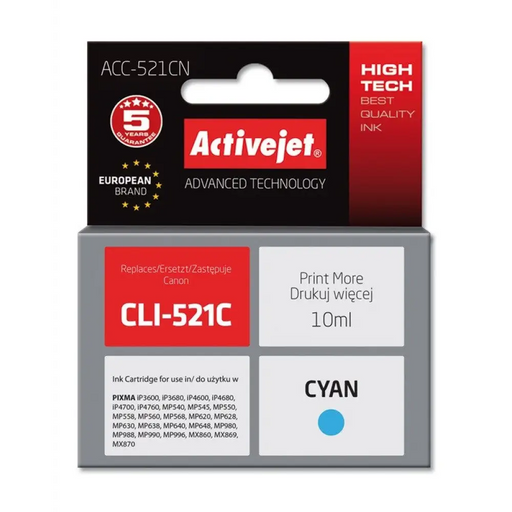 Activejet ACC-521CN касета с мастило (заместител за Canon