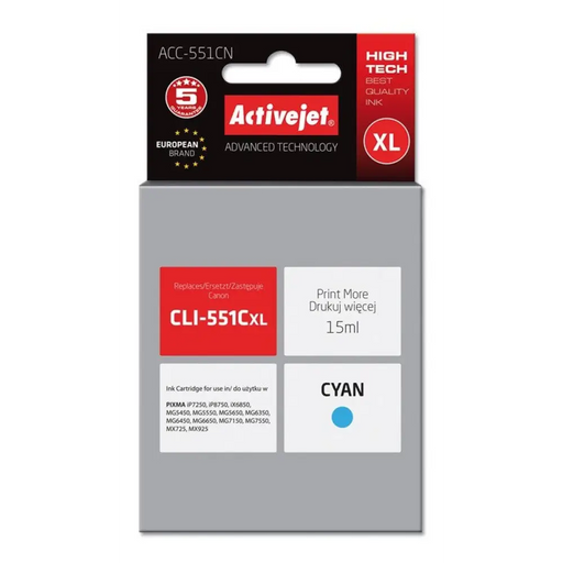 Activejet ACC-551CN касета с мастило (заместител за Canon