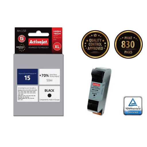 Activejet AH-15R Ink cartridge (Replacement for HP 15