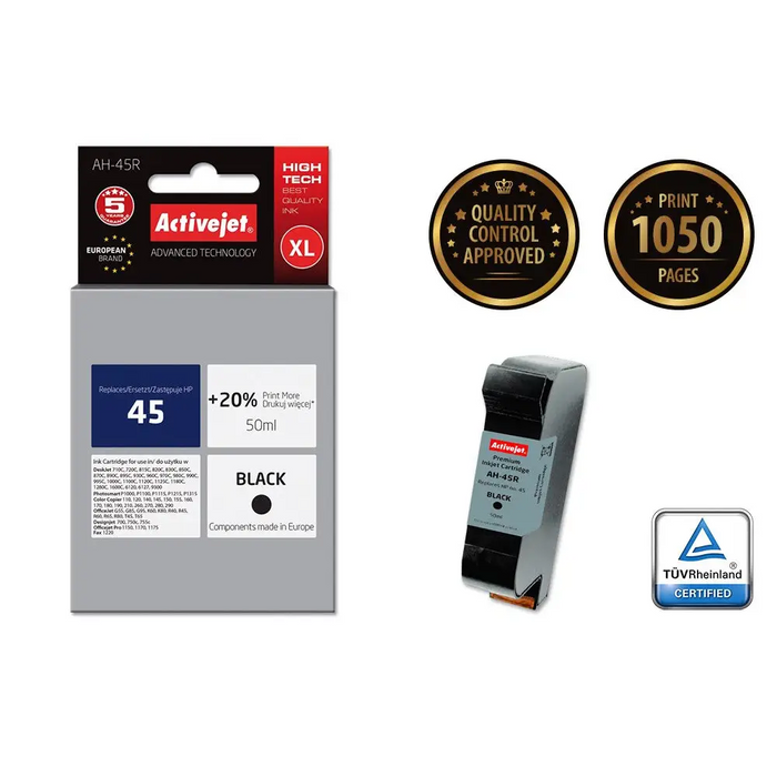 Activejet AH-45R Ink Cartridge (заместител за HP 45 51645A;