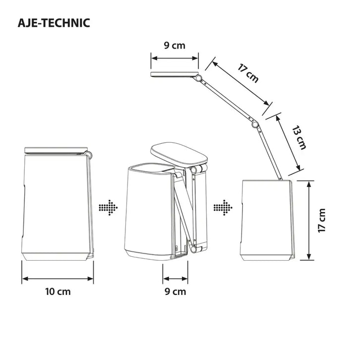 Activejet AJE-TECHNIC LED настолна лампа с дисплей бяла