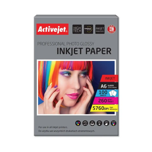 Activejet AP6-260GR100 фотохартия за мастилен принтер; A6;