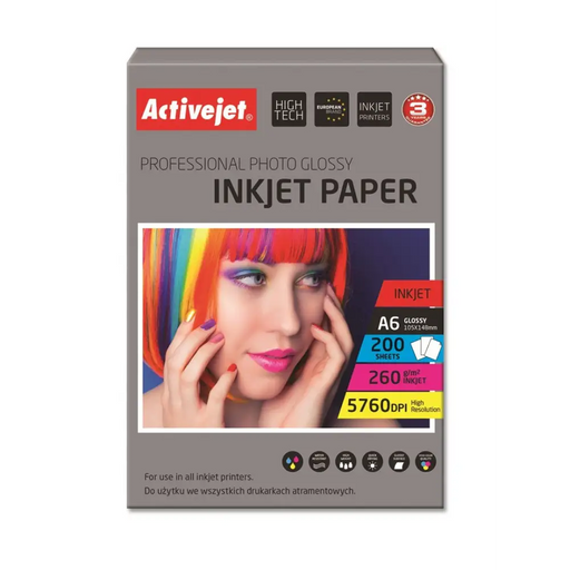 Activejet AP6-260GR200 фотохартия за мастилен принтер; A6;