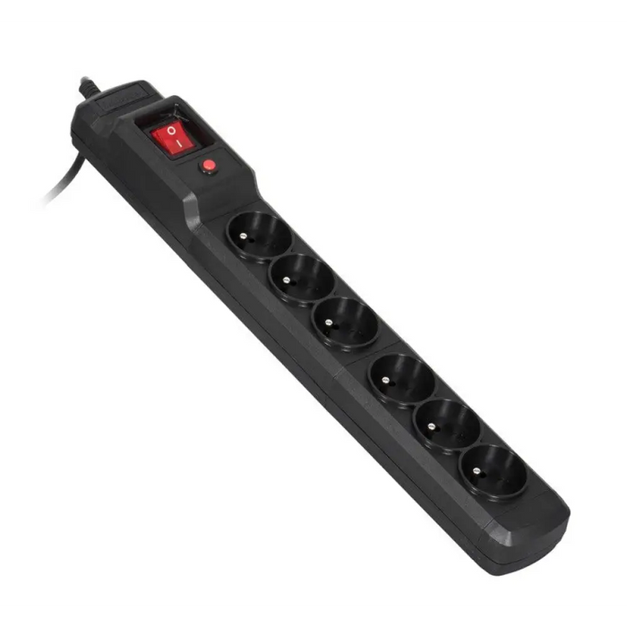 Activejet COMBO 6GN 3M черен разклонител с кабел