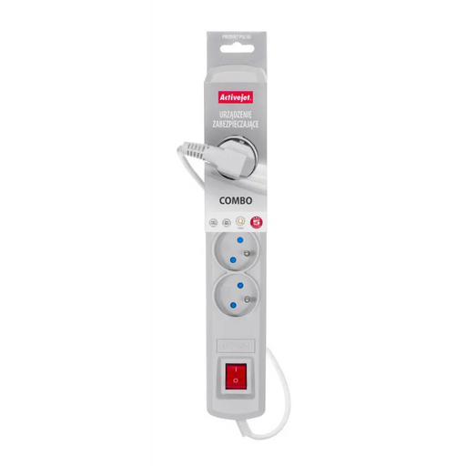 Activejet сив разклонител с кабел ACJ COMBO 5G/3M/BEZP.