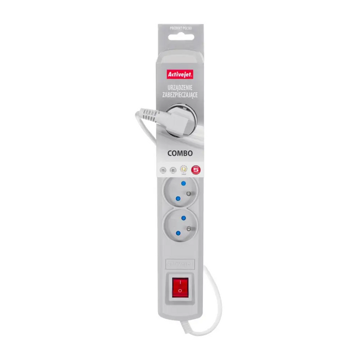 Activejet сив разклонител с кабел ACJ COMBO 5G/3M/BEZP.