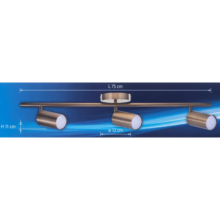 Activejet SPECTRA тройна златна стенна лампа с GU10 за хол