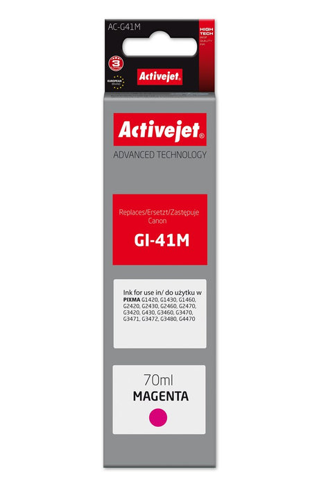 Мастило Activejet AC-G41M за принтери Canon, Резервна част за Canon GI-41M 4544C001; Supreme; 70 мл; лилаво