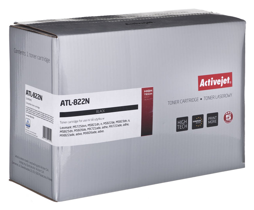 Activejet ATL-822N за принтери Lexmark; резервна част за Lexmark 58D2H00; Supreme; 15000 страници; черен)