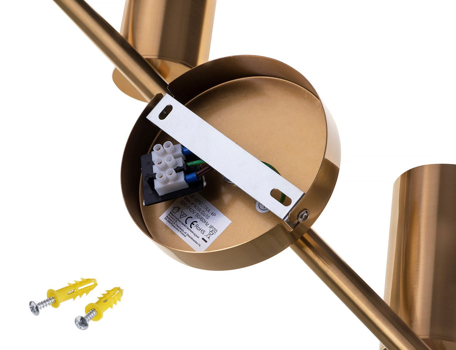 Activejet четворна златна плафониера SPECTRA лентов прожектор GU10 за хол