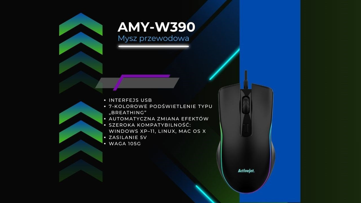 Activejet AMY-W390 USB кабелна отопляема мишка