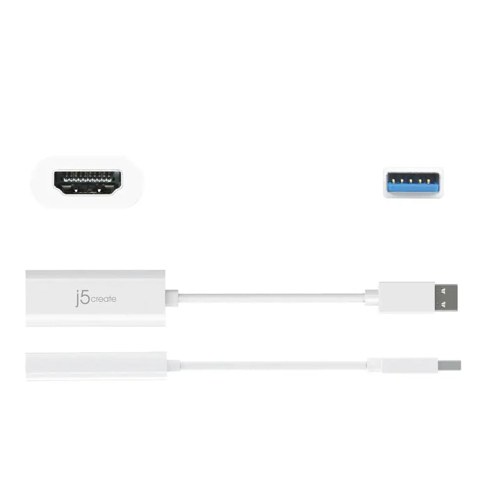 Адаптер j5create JUA254 USB-A към HDMI Бял