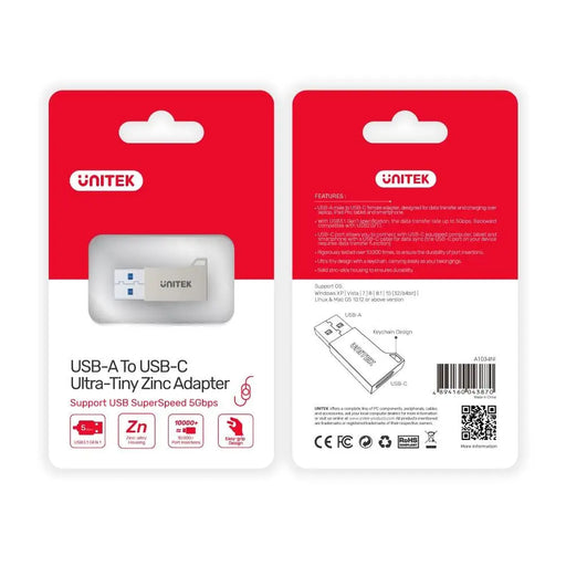 АДАПТЕР UNITEK USB-A КЪМ USB-C 3.1 GEN1 A1034NI