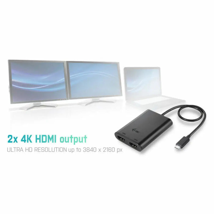 Адаптер за DisplayPort към HDMI i Tec C31DUAL4KHDMI Черен