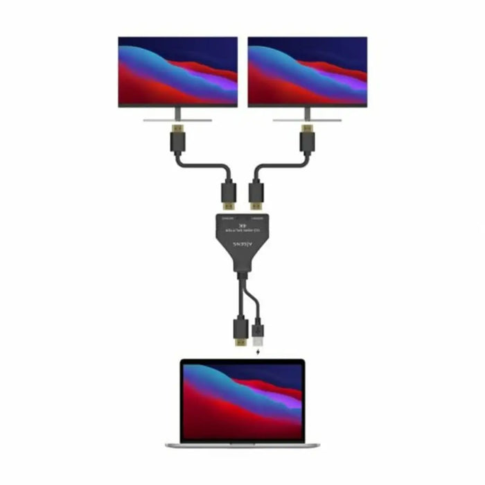 Адаптер за ток Aisens A123-0654 Черен 30 cm