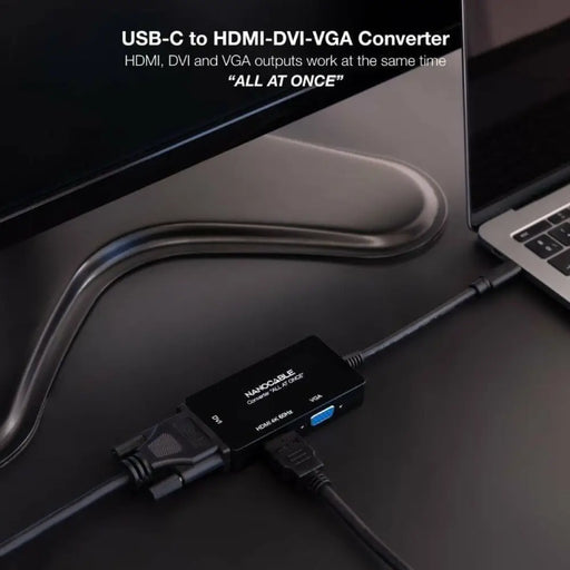 Адаптер за USB-C към VGA/HDMI/DVI NANOCABLE 10.16.4301-ALL