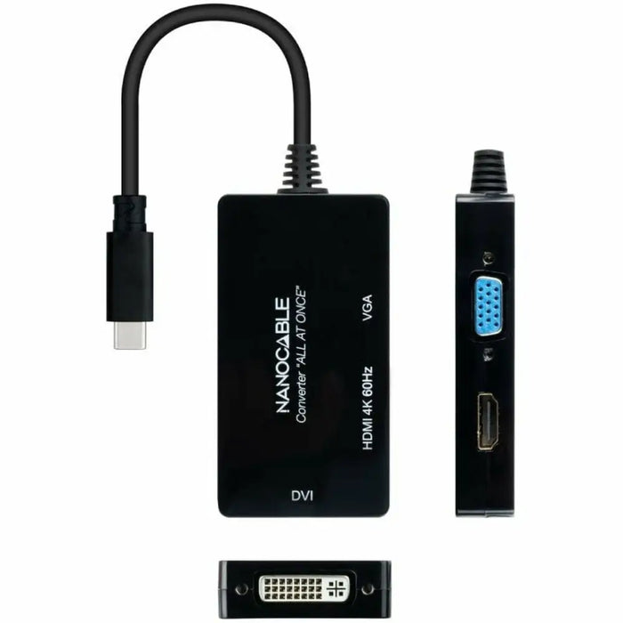 Адаптер за USB-C към VGA/HDMI/DVI NANOCABLE 10.16.4301-ALL
