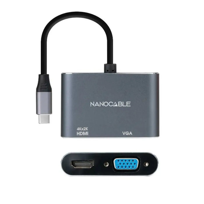 Адаптер за USB-C към VGA/HDMI NANOCABLE 10.16.4303 4K Ultra