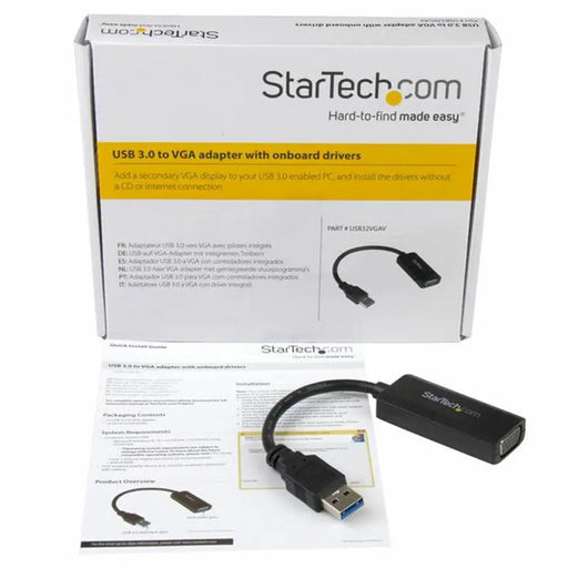 Адаптер за USB към Ethernet Startech USB32VGAV Черен