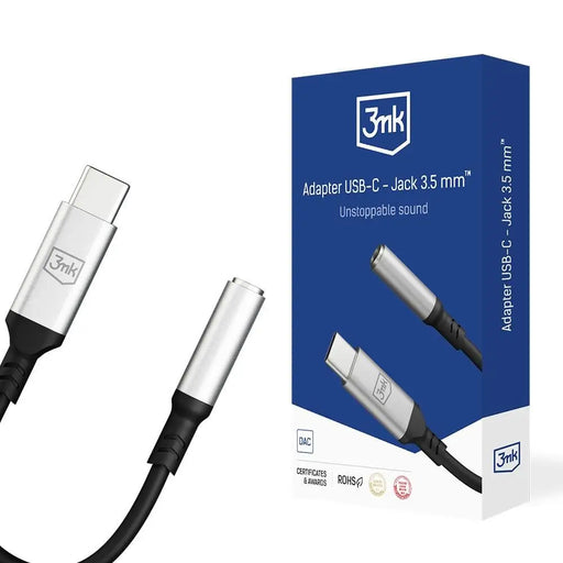 Адаптер 3mk USB - C към 3.5mm жак