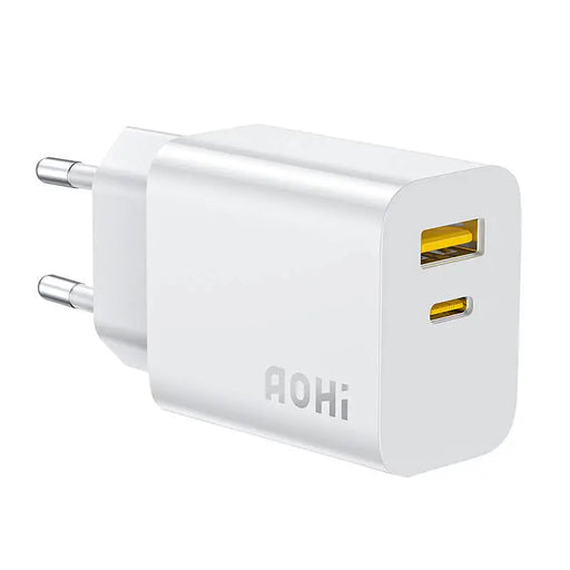 Адаптер AOHI A328C GaN 20W 1x USB - C,1x USB - A бяло